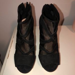 Black Mesh Heels